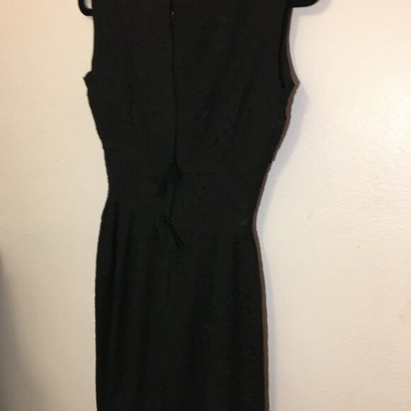 Vintage 50s 60s Black Wiggle Dress Party Cocktail Christmas LBD MCM Bombshell (I - Picture 15 of 16